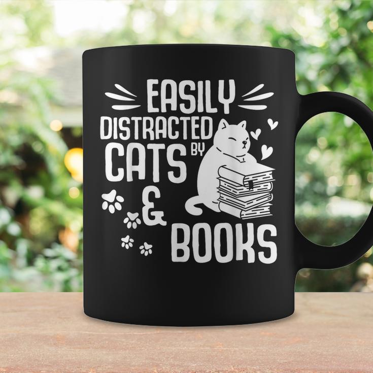 Cat Book Easily Distracted By Cats And Books Gift Girls Boys Coffee Mug Gifts ideas