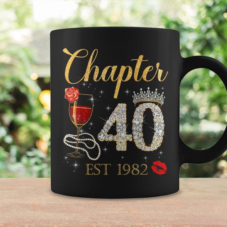 Chapter 40 Years Est 1982 40Th Birthday Red Rose Wine Crown Coffee Mug Gifts ideas