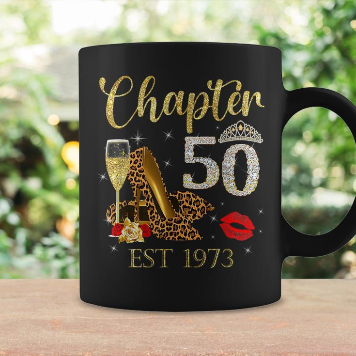 Chapter 50 Years Est 1973 50Th Birthday Wine Leopard Shoe Coffee Mug Gifts ideas