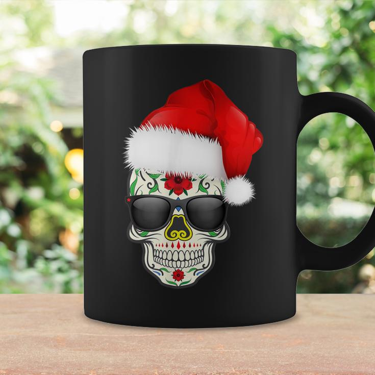 Christmas Hat Santa Day Of The Dead Sugar Skull Party Coffee Mug Gifts ideas