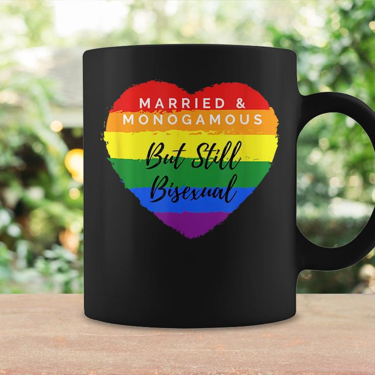 Cool Pride Married But Still Bisexual Rainbow Heart Coffee Mug Gifts ideas
