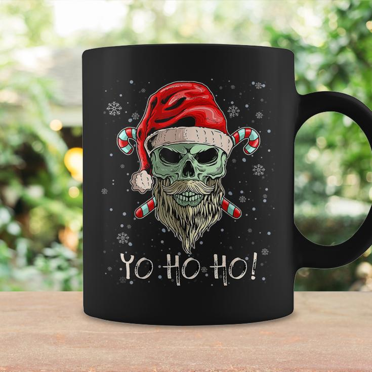 Cool Skull Beard Santa Pirate Christmas Jolly Roger Pajamas Coffee Mug Gifts ideas