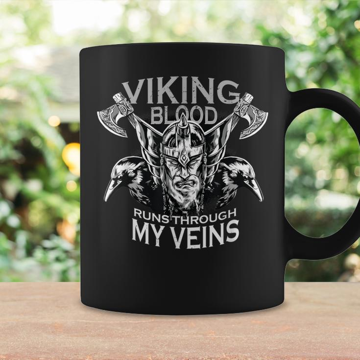 Cool Viking Text Viking Blood Runs Through My Veins Coffee Mug Gifts ideas