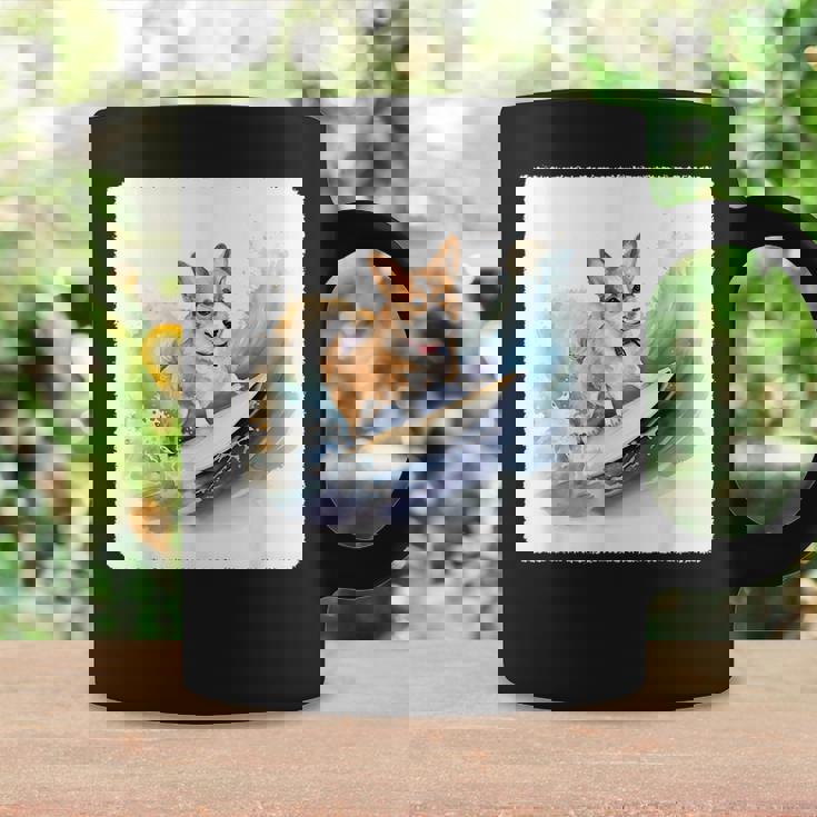 Corgi Surfing Wave Dog Surfing Corgi At The Beach Coffee Mug Gifts ideas