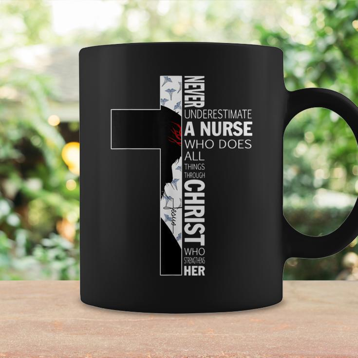 Cross Never Underestimate A Nurse Christ Bibles Jesus Coffee Mug Gifts ideas
