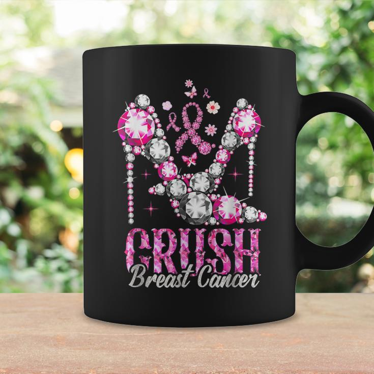 Crush Breast Cancer Pink Bling High Heels Ribbon Coffee Mug Gifts ideas