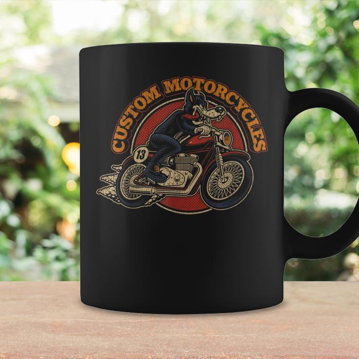 Custom Motorcycles Retro Biker Lowbrow Wolf Rockabilly 50S Coffee Mug Gifts ideas