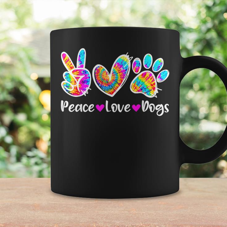 Cute Peace Love Dogs Tie Dye Dog Paw Dog Mom Mothers Day Coffee Mug Gifts ideas