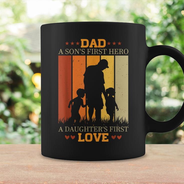 Dad A Sons First Hero A Daughters First Love For Fathers Day Coffee Mug Gifts ideas