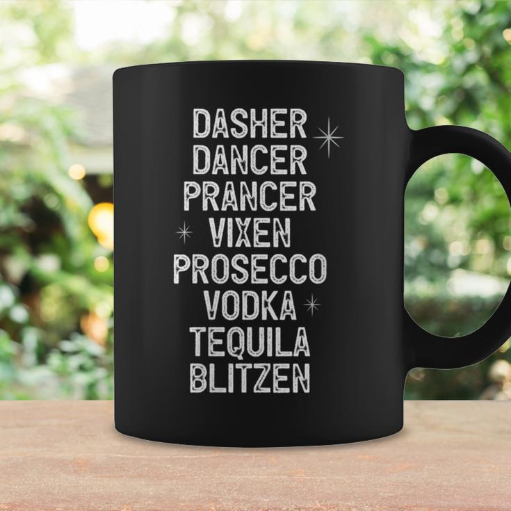 Dasher Dancer Prancer Tequila Alcohol Xmas List Coffee Mug Gifts ideas