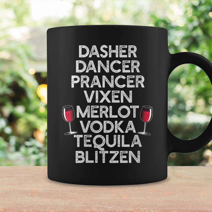 Dasher Vodka Blitzen Alcohol Reindeer Funny Christmas Meme Coffee Mug Gifts ideas