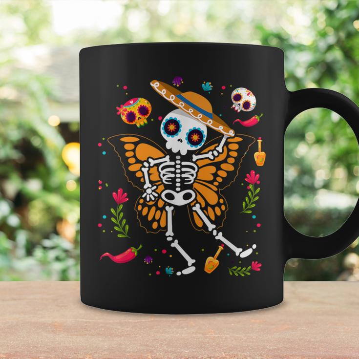 Day Of The Dead Sugar Skull Skeleton Monarch Butterfly Coffee Mug Gifts ideas