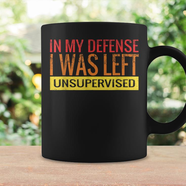 In My Defense I Was Left Unsupervised Retro Vintage Coffee Mug Gifts ideas