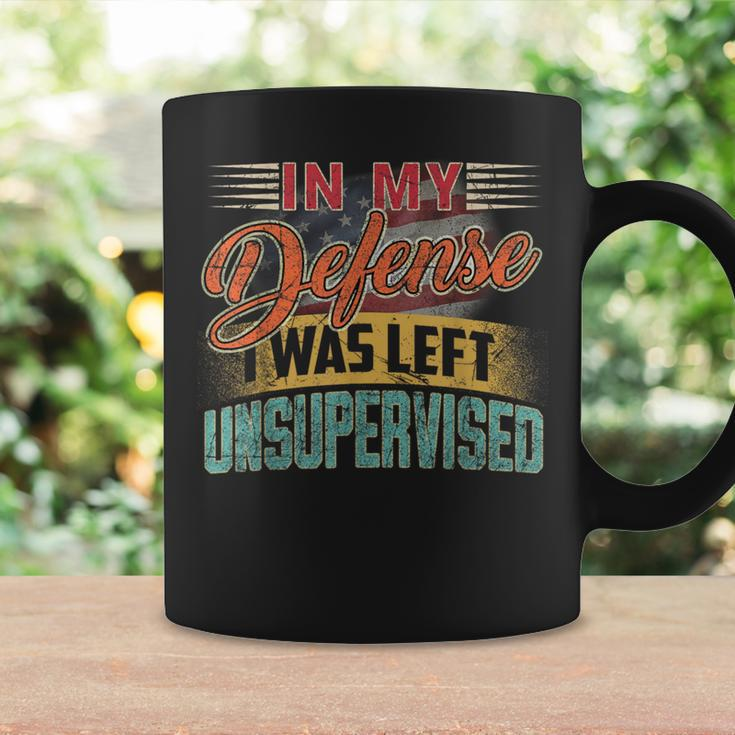 In My Defense I Was Left Unsupervised Retro Sayings Coffee Mug Gifts ideas