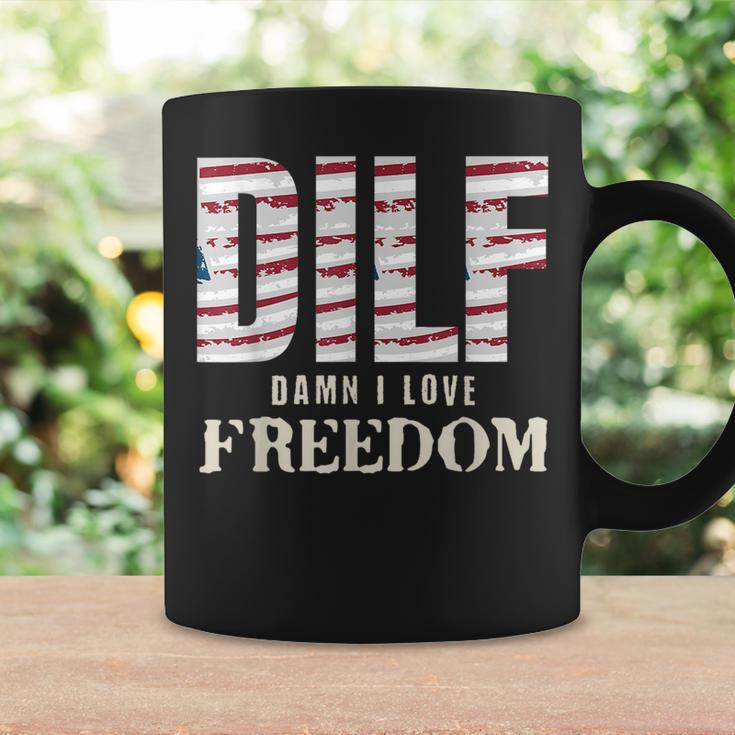 Dilf Damn I Love Freedom 4Th Of July Funny Patriotic Patriotic Funny Gifts Coffee Mug Gifts ideas