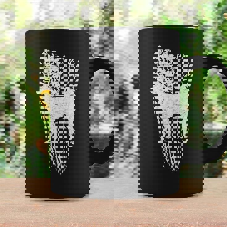 Dog Akita Silhoutte Of An Akita Dog With American Flag Background Coffee Mug Gifts ideas