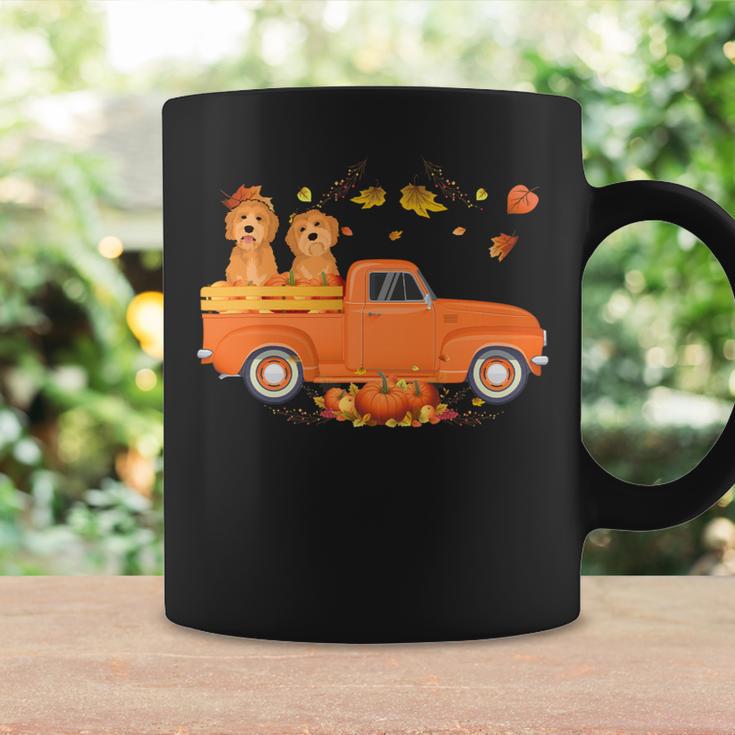 Dog Goldendoodle Pumpkin Truck Fall Leaf Thanksgiving Halloween Coffee Mug Gifts ideas