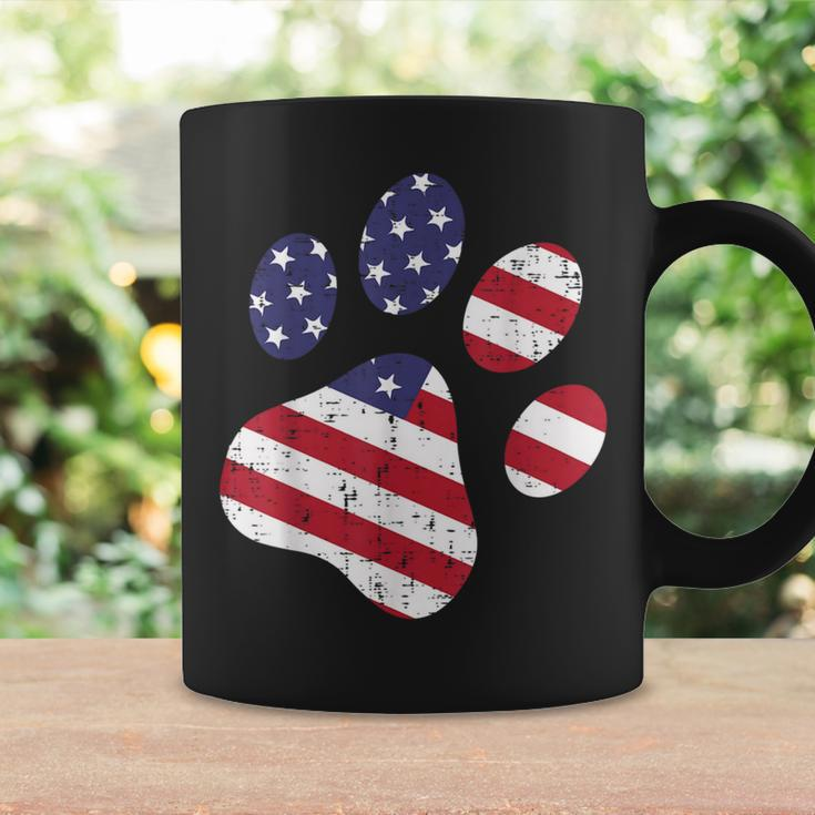 Dog Paw Print American Flag Usa Cute 4Th Of July Fourth Dogs Coffee Mug Gifts ideas