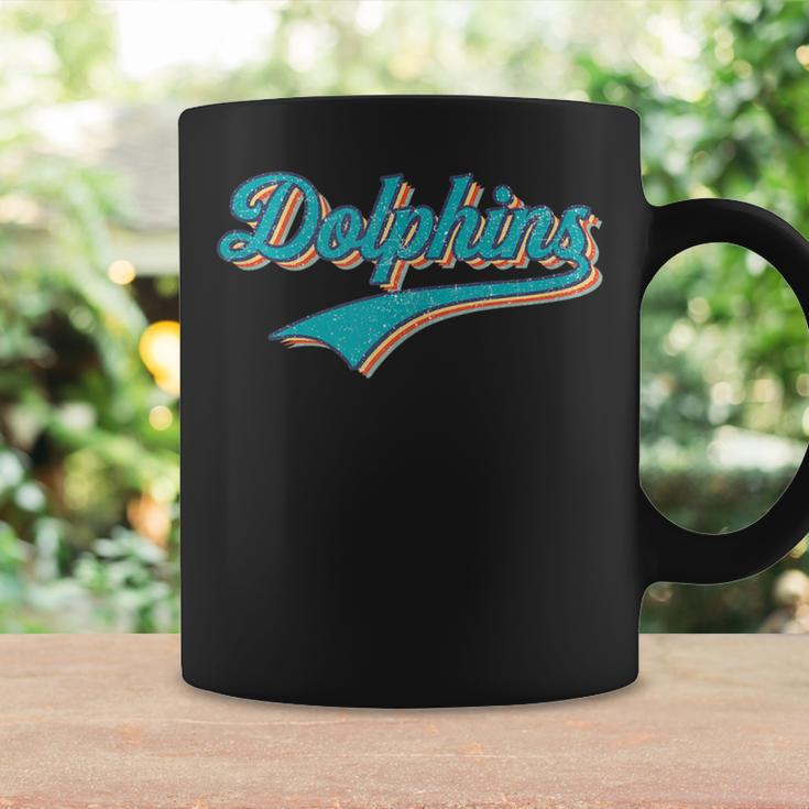 Dolphins Sports Name Vintage Retro For Boy Girl Coffee Mug Gifts ideas