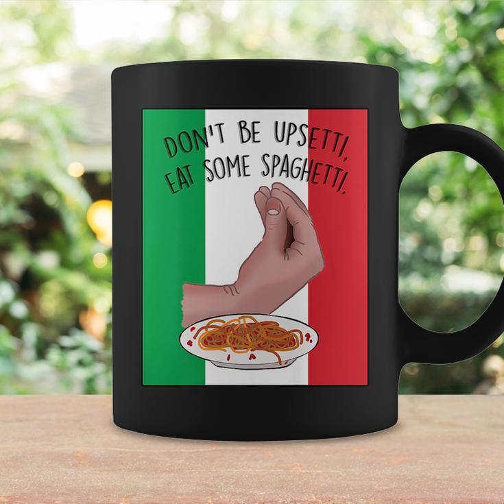 Dont Be Upsetti Eat Some Spaghetti Funny Italian Hand Meme Coffee Mug Gifts ideas