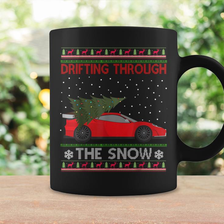 Drifting Through The Snow Ugly Christmas Sweater Tree Car Coffee Mug Gifts ideas