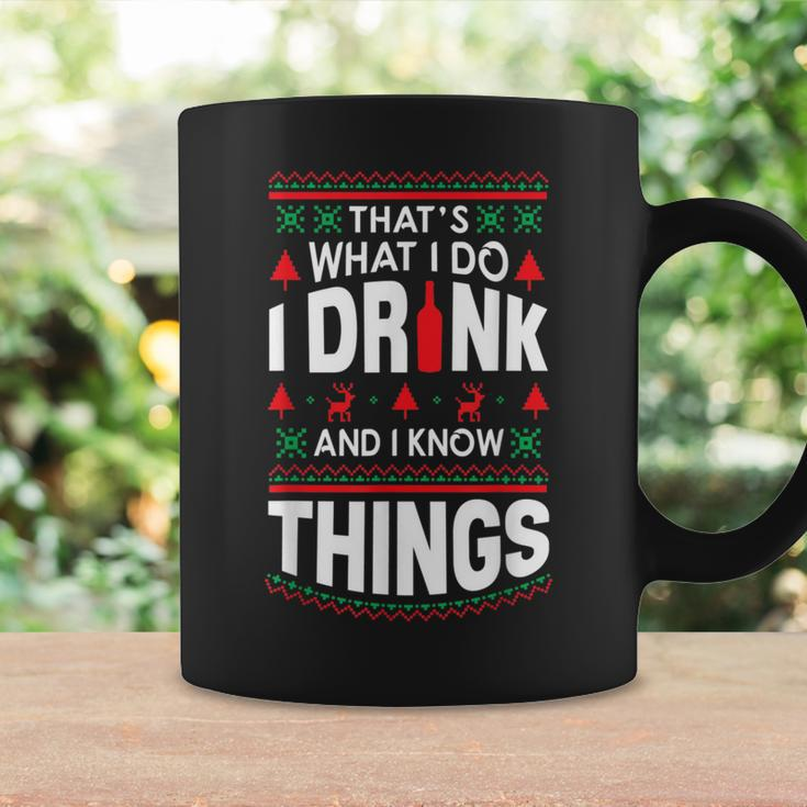 I Drink And I Know Things Party Lover Ugly Christmas Sweater Coffee Mug Gifts ideas