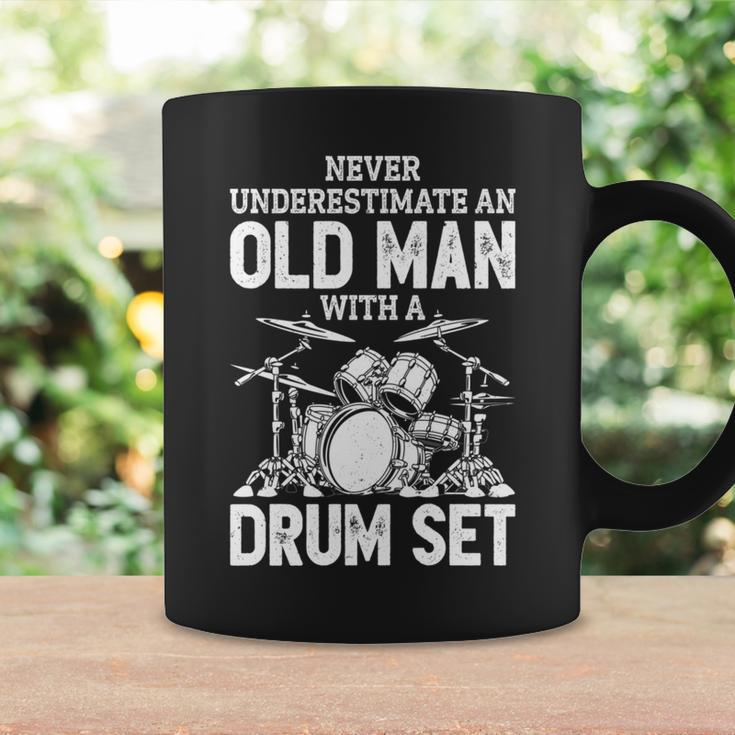 Drummer Never Underestimate An Old Man With A Drum Set Funny Coffee Mug Gifts ideas