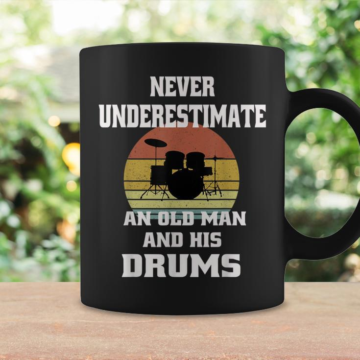 Drummer Never Underestimate Old Man And His Drum Set Retro Coffee Mug Gifts ideas
