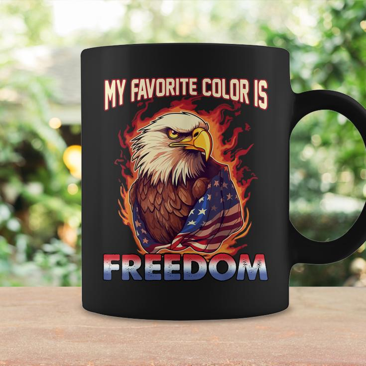 Eagle American Flag My Favorite Color Is Freedom Patriotic Coffee Mug Gifts ideas