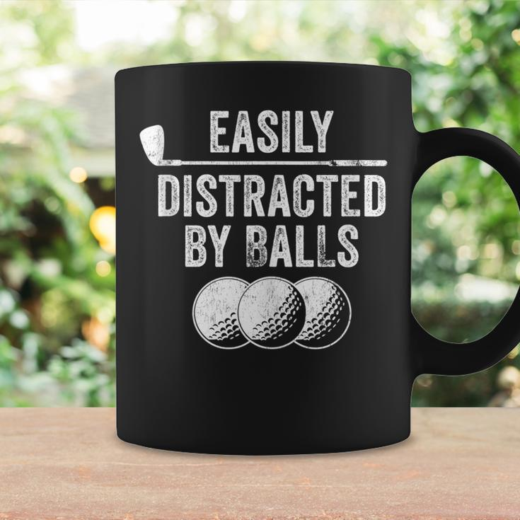 Easily Distracted By Balls Golf Ball Putt Vintage Funny Golf Coffee Mug Gifts ideas