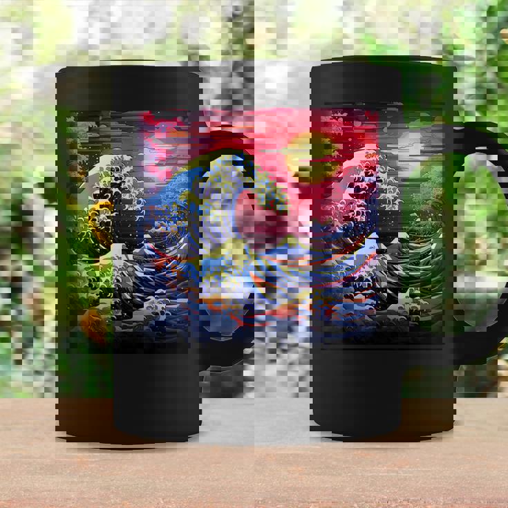 Ephemeral Great Wave Brilliance Japanese Blossom Waltz Coffee Mug Gifts ideas
