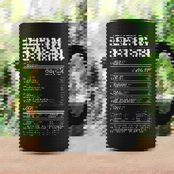 Everything On The Menu Nutrition Facts Thanksgiving Food Coffee Mug Gifts ideas