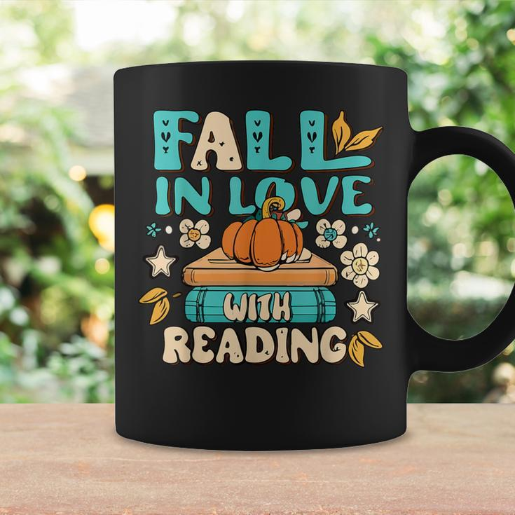 Fall In Love With Reading Book Autumn Pumpkins And Teachers Coffee Mug Gifts ideas