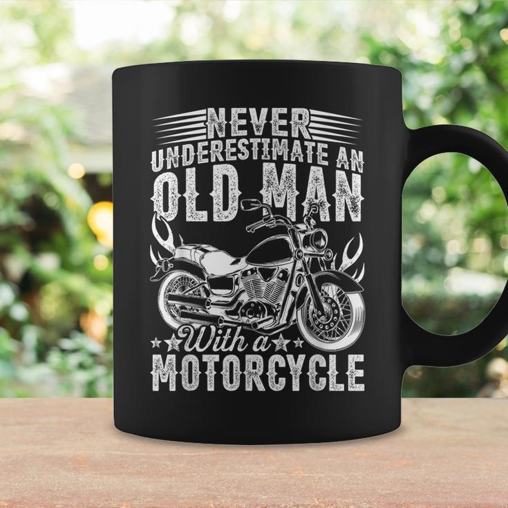 Fathers Day Bday Never Underestimate An Old Man Motorcycle Coffee Mug Gifts ideas