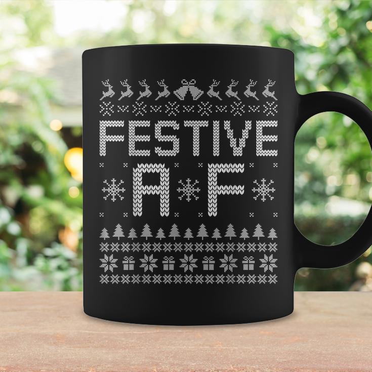 Festive Af Reindeer Adult Ugly Christmas Sweater Coffee Mug Gifts ideas