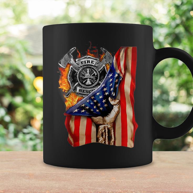 Firefighter American Flag Pride Hand Fire Service Lover Gift Coffee Mug Gifts ideas
