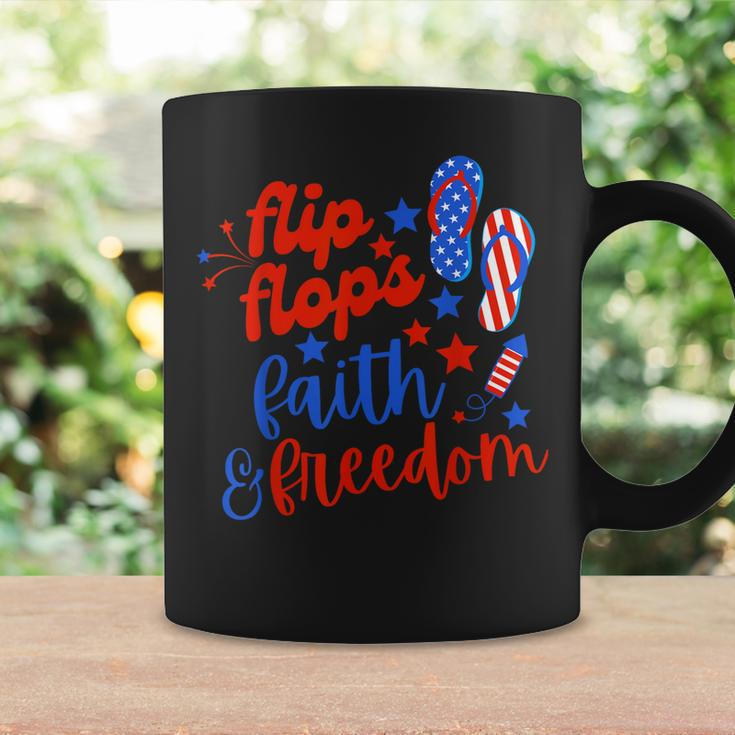 Flip Flops Faith And Freedom Fireworks 4Th Of July Us Flag Coffee Mug Gifts ideas
