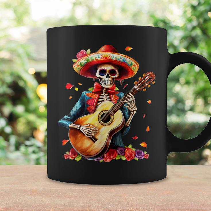 Floral Guitar Dia De Los Muertos Cute Mariachi Day Of Dead Coffee Mug Gifts ideas