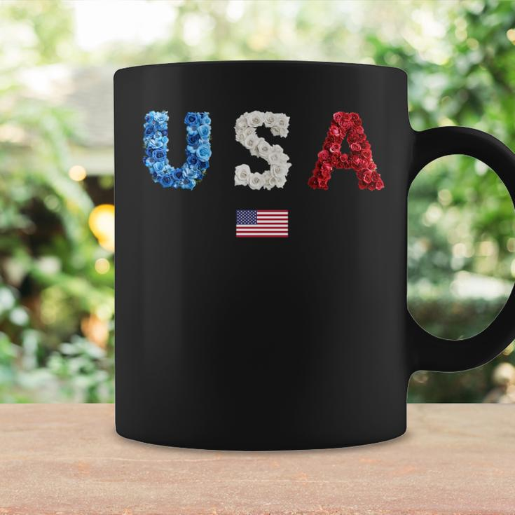 Floral Usa American Flag Rose Men Women Kids Patriotic Patriotic Funny Gifts Coffee Mug Gifts ideas