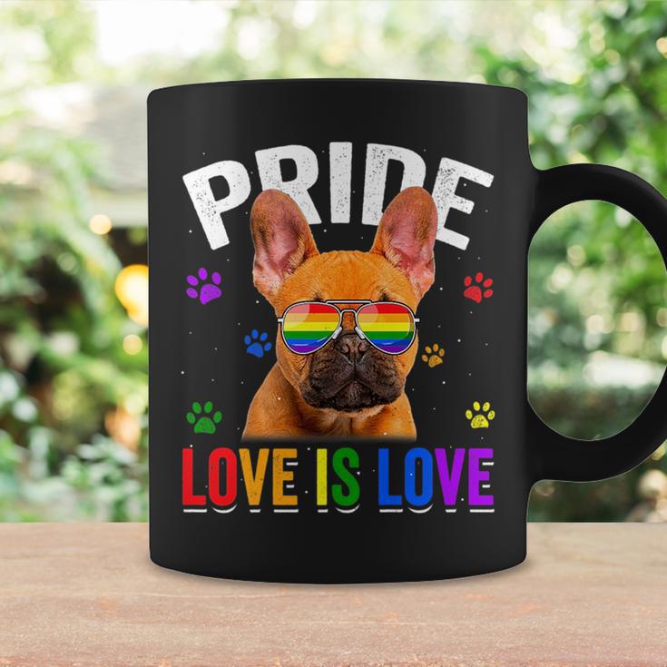 French Bulldog Gay Pride Lgbt Rainbow Flag Dog Lover Coffee Mug Mazezy