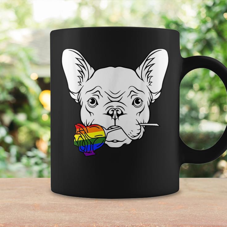 French Bulldog Gay Pride Rose Lgbt-Q Rainbow Frenchie Dog Coffee Mug Gifts ideas