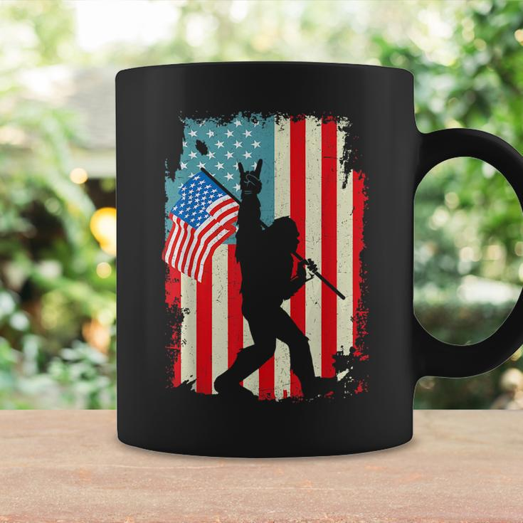 Funny Bigfoot Rock And Roll Usa Flag Fourth 4Th Of July Coffee Mug Gifts ideas