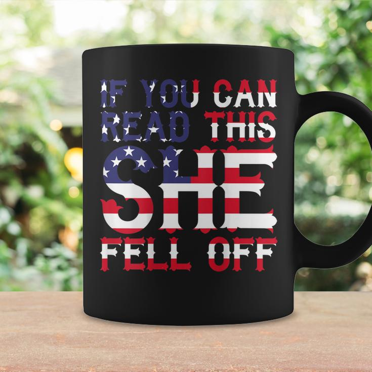 Funny Biker If You Can Read This She Fell Off Quote On Back Gift For Mens Coffee Mug Gifts ideas