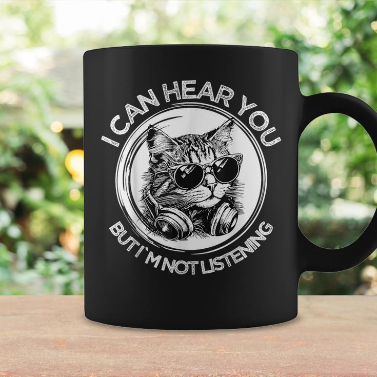 Funny Cat I Can Hear You But Im Not Listening Black Cat Coffee Mug Gifts ideas