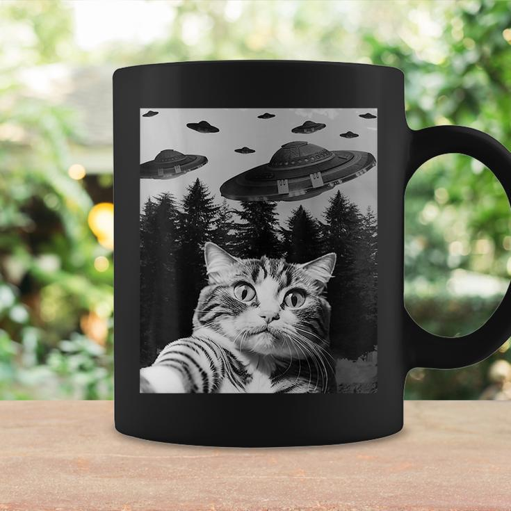 Funny Cat Selfie With Ufos Alien Ufo Funny Cat Lover Coffee Mug Gifts ideas