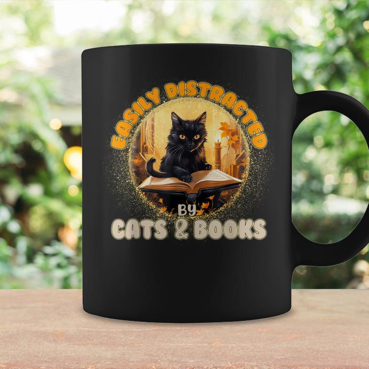 Funny CatEasily Distracted By Cats And Books Coffee Mug Gifts ideas