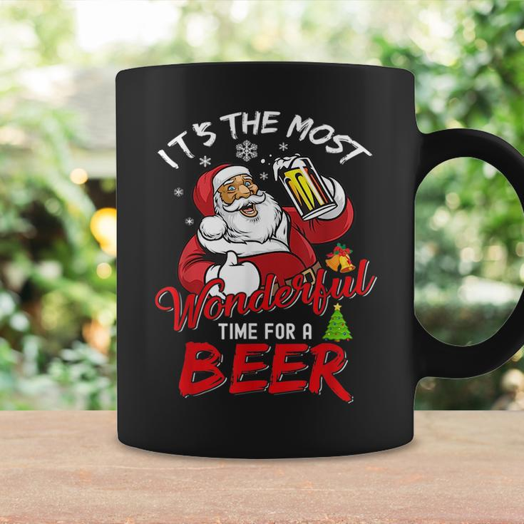 Funny Christmas Santa Claus Drinking Beer Wonderful Time Drinking Funny Designs Funny Gifts Coffee Mug Gifts ideas