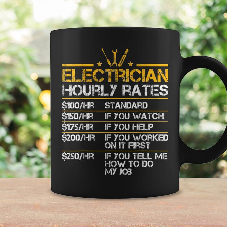Funny Electrician Hourly Rates Lineman Men Electrician Dad Coffee Mug Gifts ideas