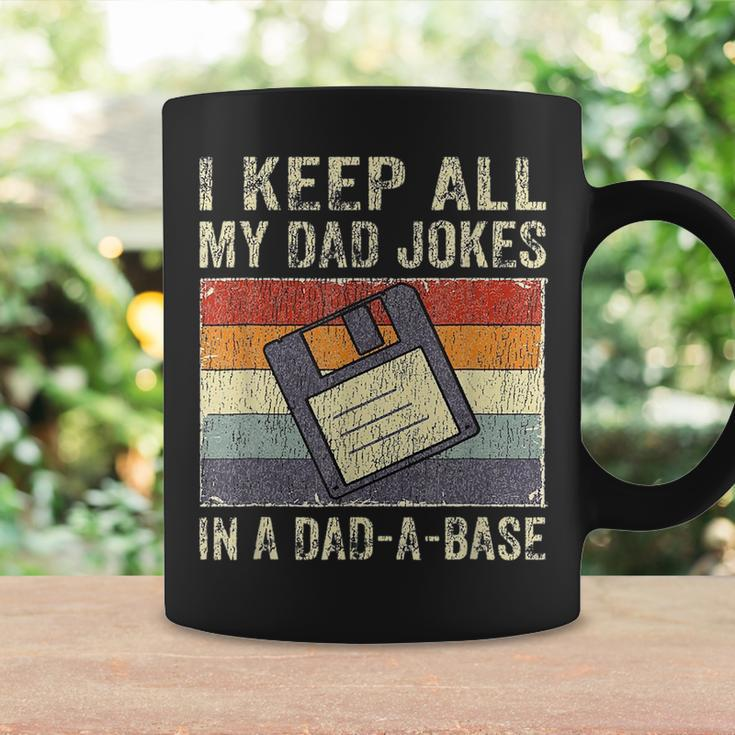 Funny Fathers Day Daddy Jokes In Dad-A-Base Vintage Retro Coffee Mug Gifts ideas