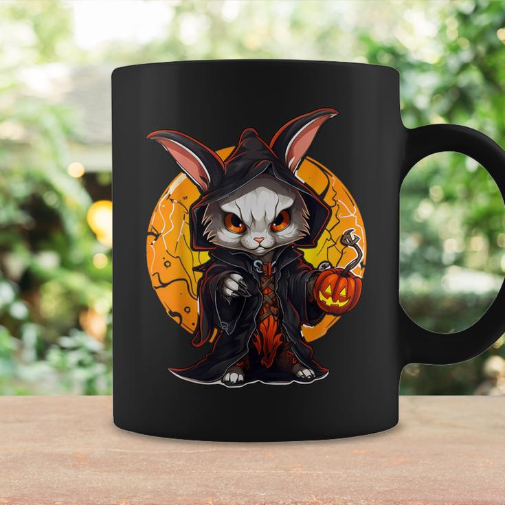 Halloween Bunny Angry Rabbit Takes Over Pumpkin Coffee Mug Gifts ideas